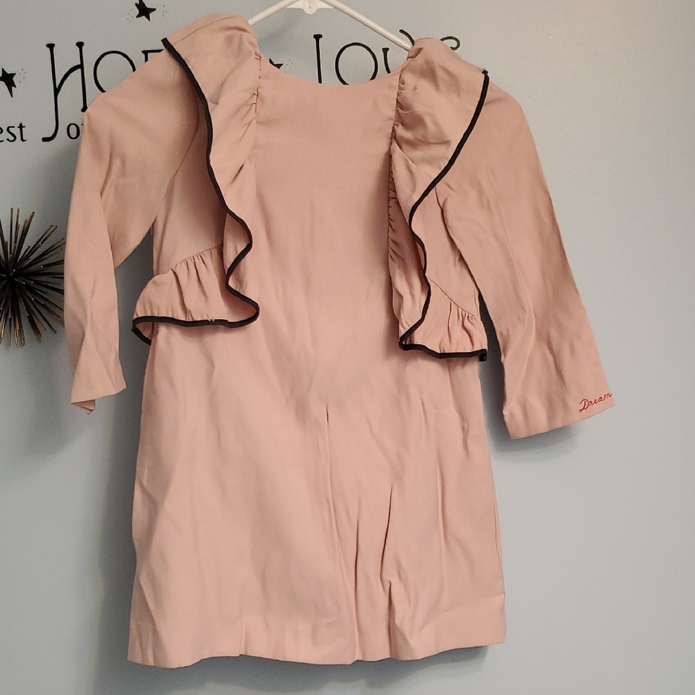 Zara Pink Ruffle Trim Kids Casual Dress